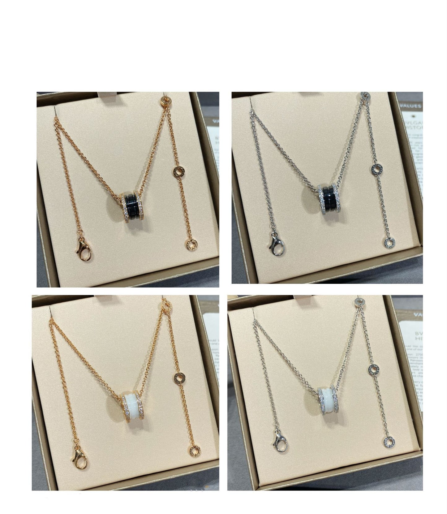 [Clover Jewelery]ZERO 1 DIAMOND CERAMIC NECKLACE