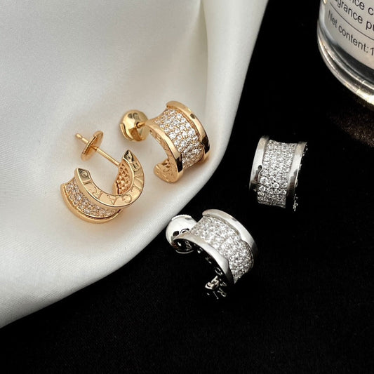 [Clover Jewelery]ZERO 1 DIAMOND PAVED EARRINGS