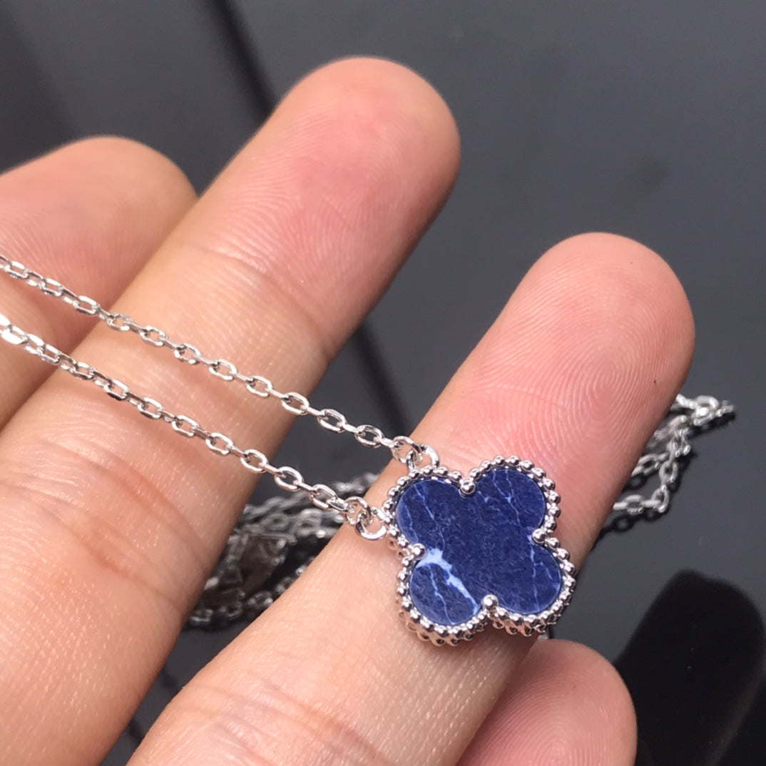 [Clover Jewelery]CLOVER PIETERSITE SILVER LONG NECKLACE