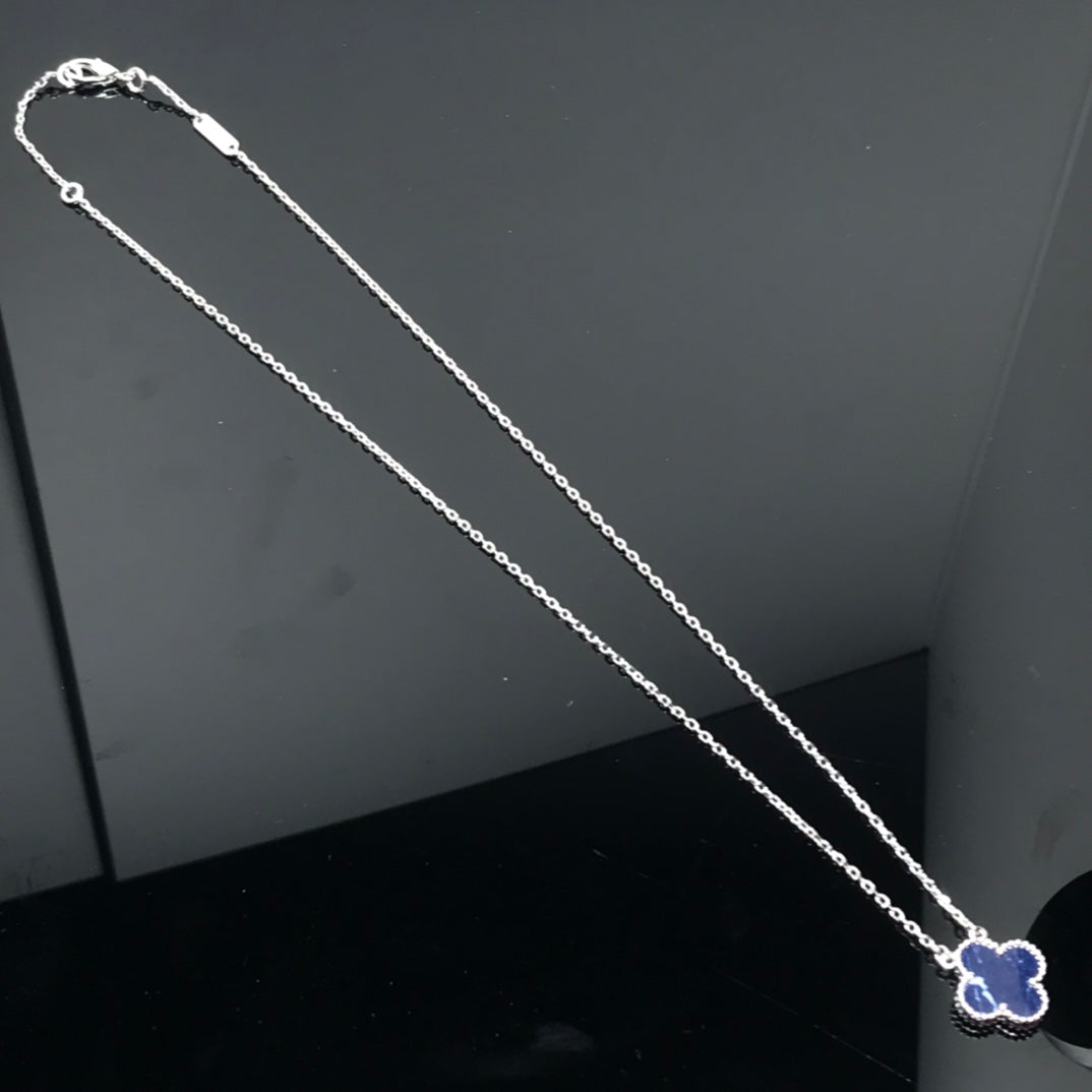 [Clover Jewelery]CLOVER PIETERSITE SILVER LONG NECKLACE