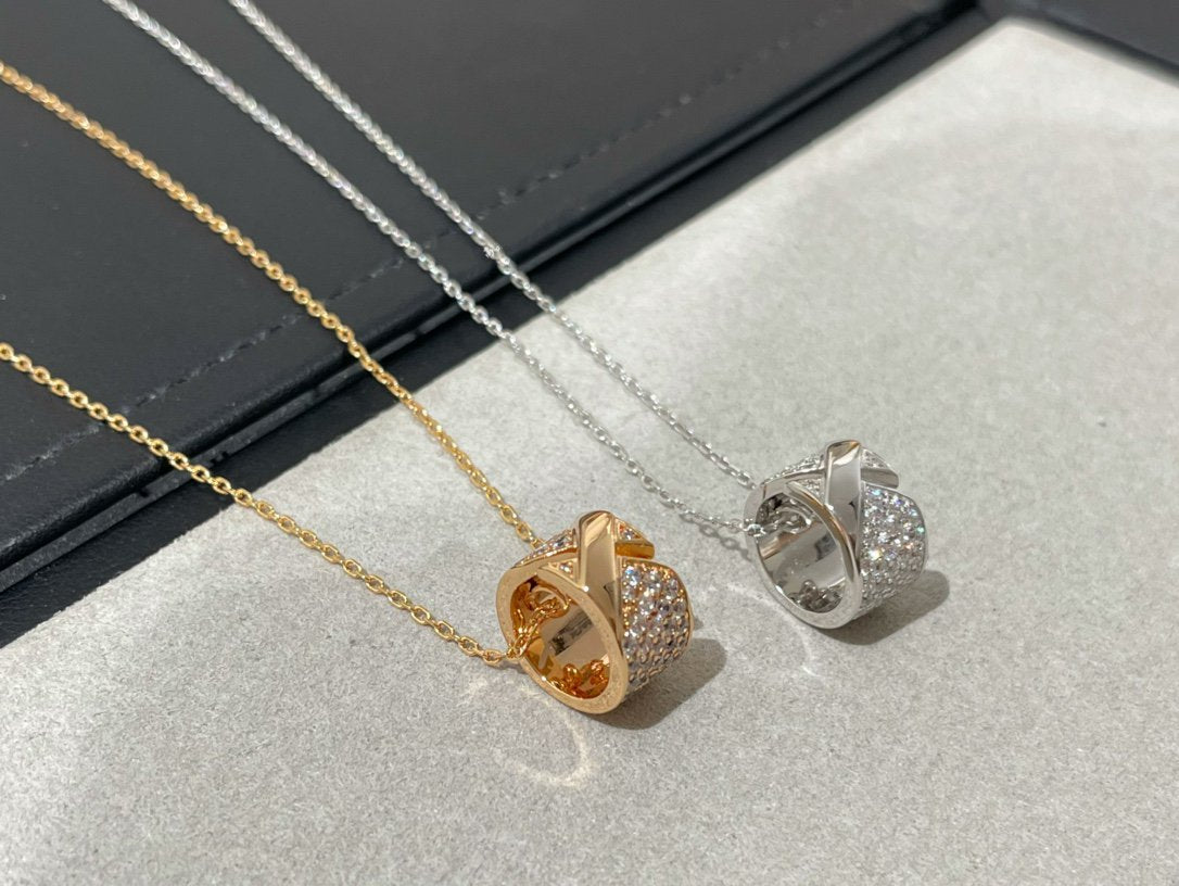 [Clover Jewelery]LIENS EVIDENCE DIAMOND PAVED NECKLACE