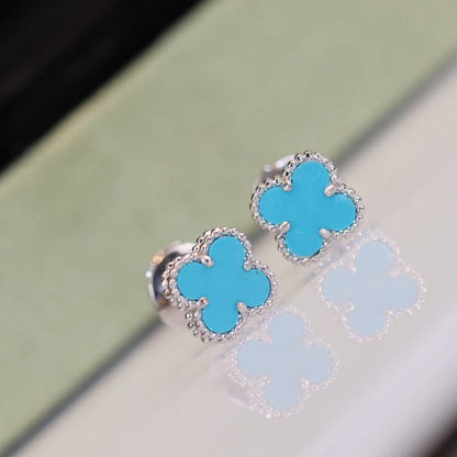 [Clover Jewelery]CLOVER MINI TURQUOISE SILVER STUD EARRINGS