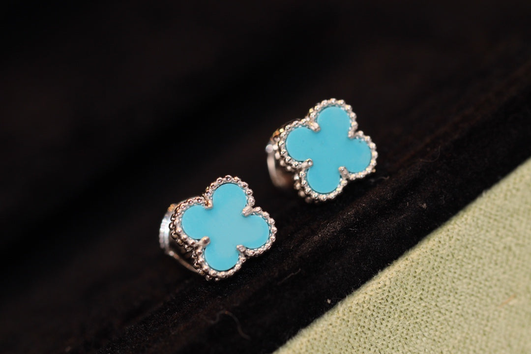 [Clover Jewelery]CLOVER MINI TURQUOISE SILVER STUD EARRINGS