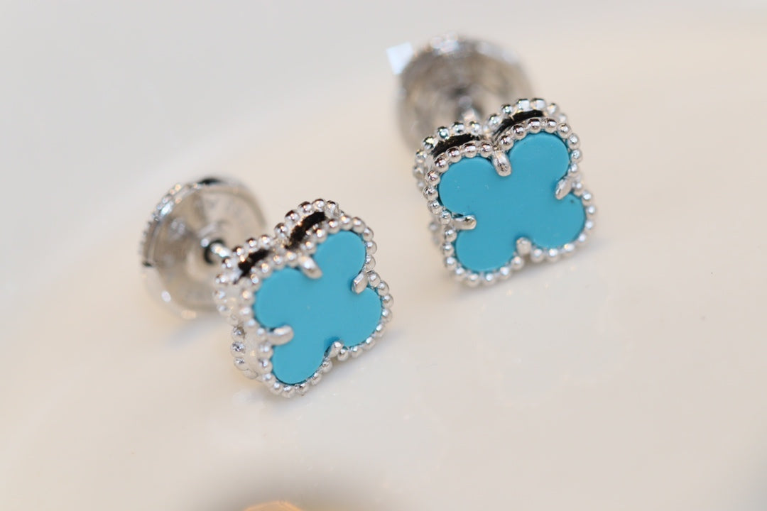 [Clover Jewelery]CLOVER MINI TURQUOISE SILVER STUD EARRINGS