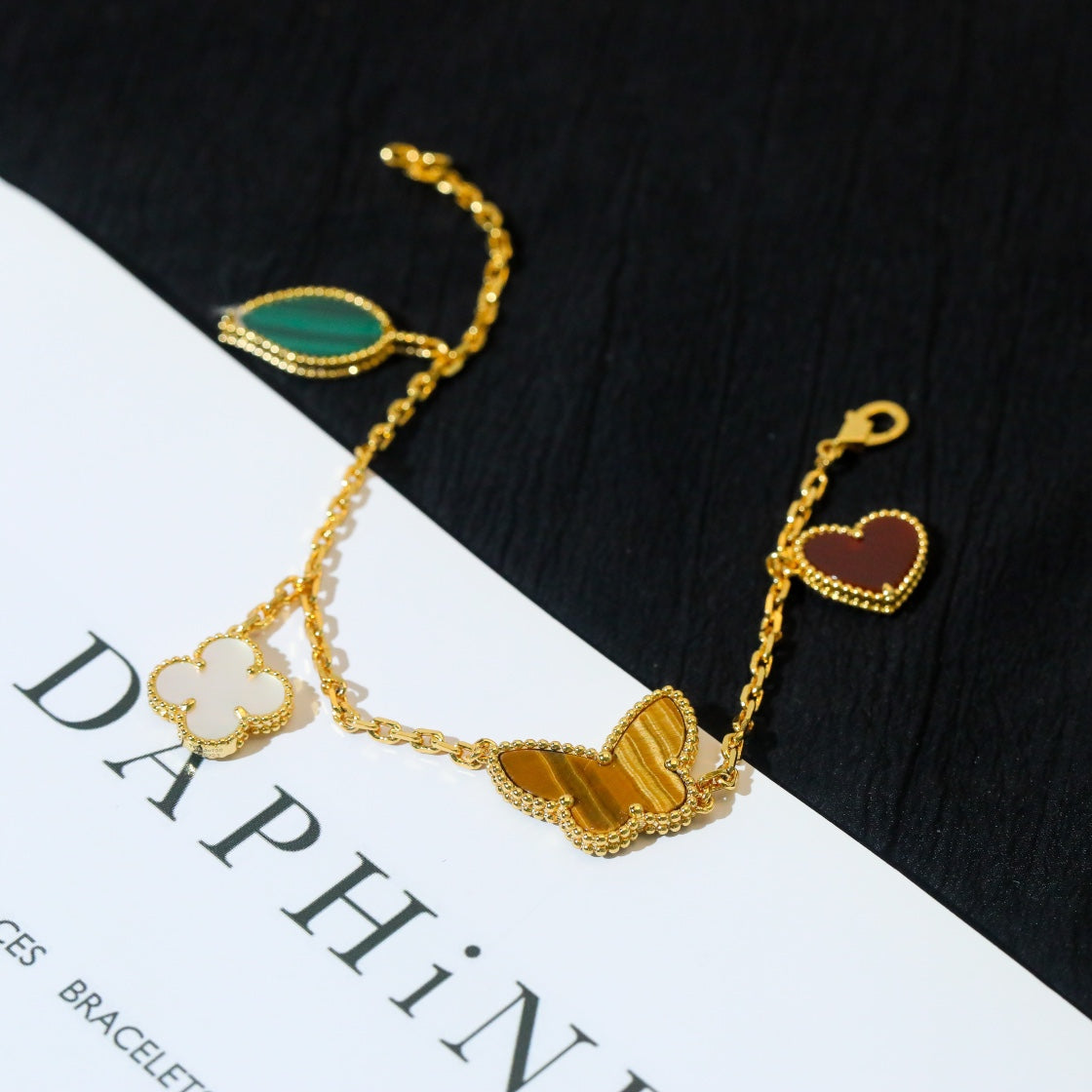 [Clover Jewelery]LUCKY SPRING 5 MOTIF GOLD BRACELET
