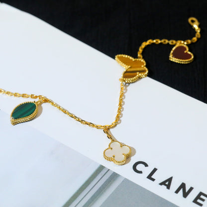 [Clover Jewelery]LUCKY SPRING 5 MOTIF GOLD BRACELET