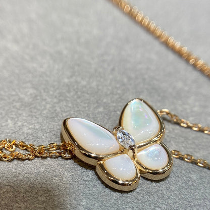 [Clover Jewelery]BUTTERFLY MOP DIAMOND NECKLACE