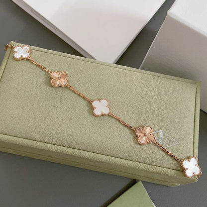 [Clover Jewelery]CLOVER BRACELET 5 MOTIF WHITE MOP PINK GOLD