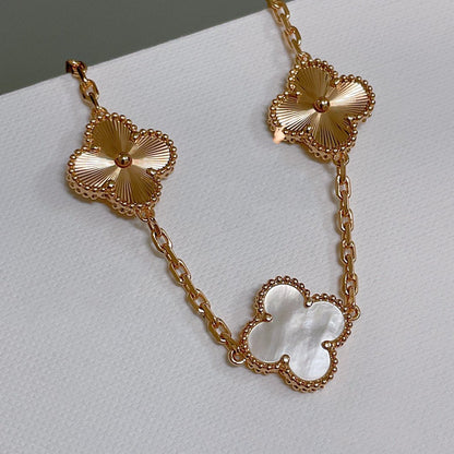 [Clover Jewelery]CLOVER BRACELET 5 MOTIF WHITE MOP PINK GOLD