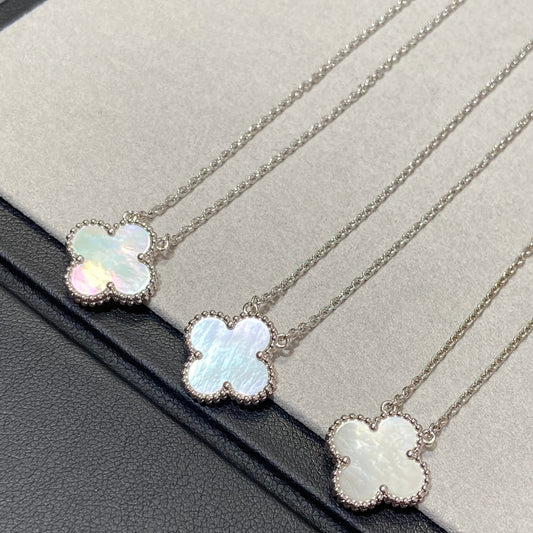 [Clover Jewelery]CLOVER MEDIUM SILVER WHITE MOP NECKLACE