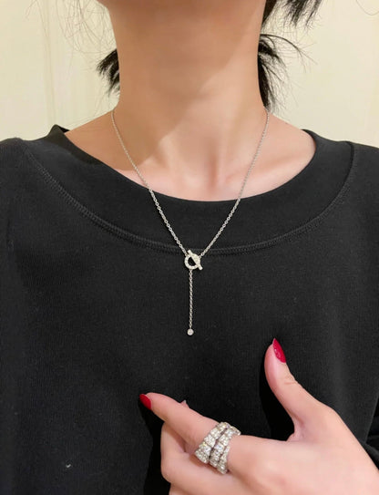 [Clover Jewelery]FINESSE SILVER DIAMOND NECKLACE