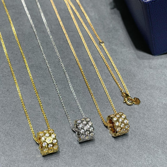 [Clover Jewelery]BEE LOVE DIAMOND PAVED 3 ROW NECKLACE