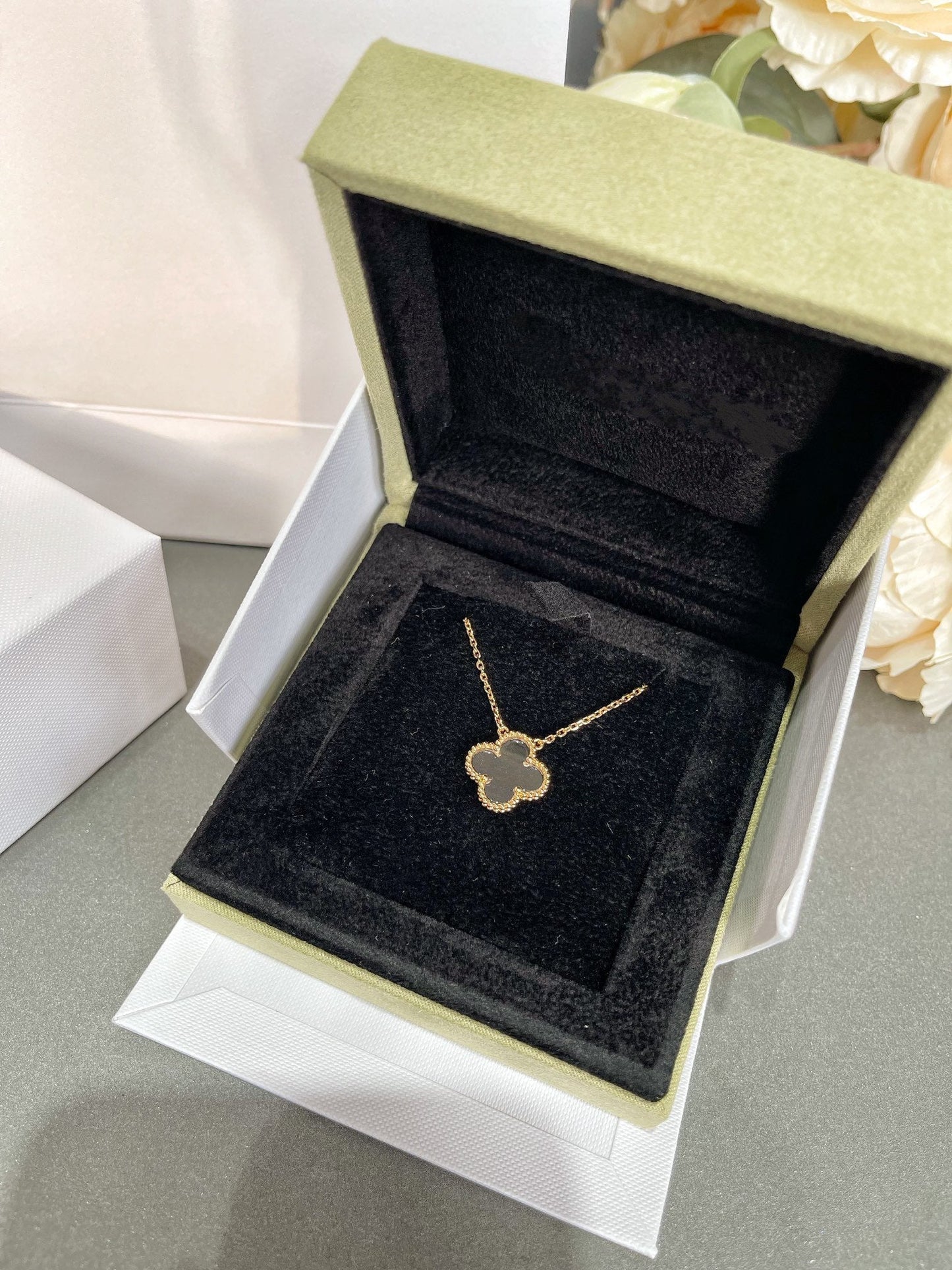 [Clover Jewelery]CLOVER ROCK CRYSTAL ROSE GOLD NECKLACE