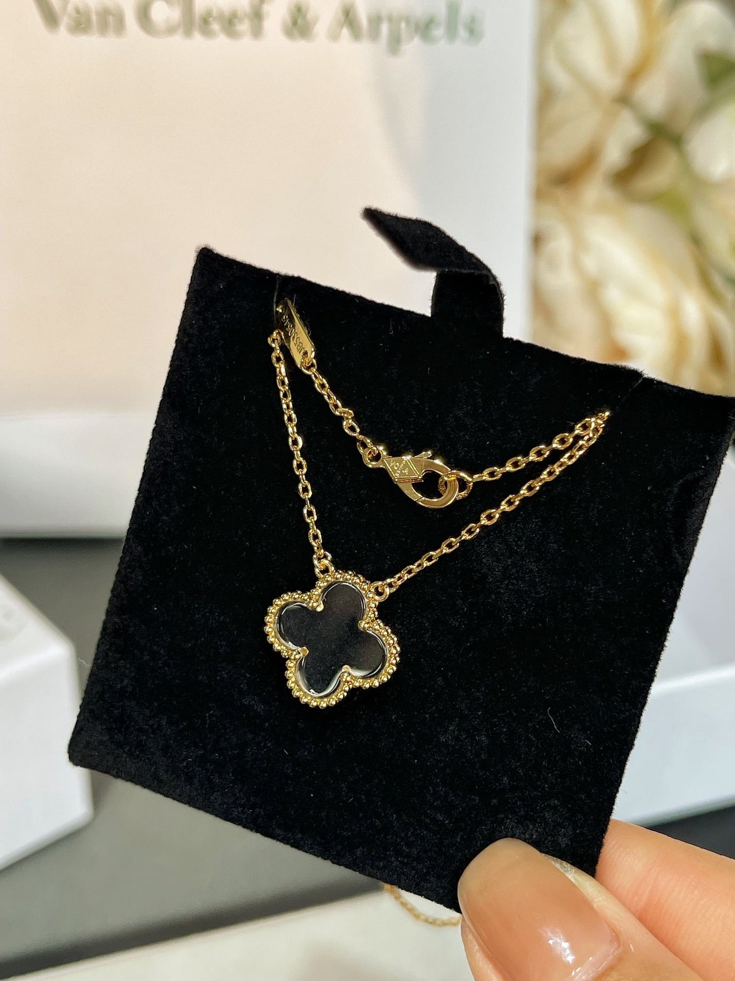 [Clover Jewelery]CLOVER ROCK CRYSTAL ROSE GOLD NECKLACE