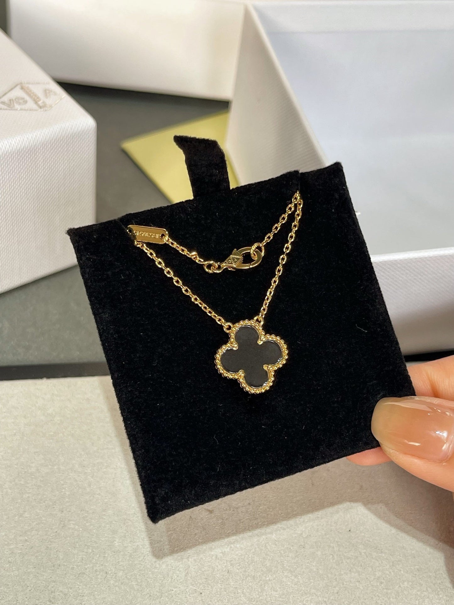 [Clover Jewelery]CLOVER ROCK CRYSTAL ROSE GOLD NECKLACE