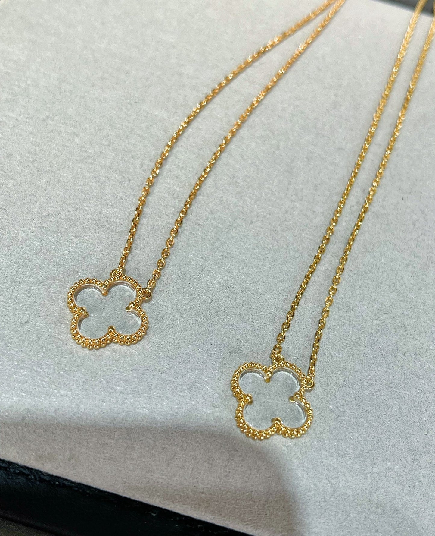 [Clover Jewelery]CLOVER ROCK CRYSTAL ROSE GOLD NECKLACE