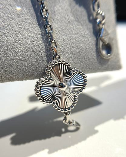 [Clover Jewelery]CLOVER 5 MOTIF SILVER DIAMOND BRACELET