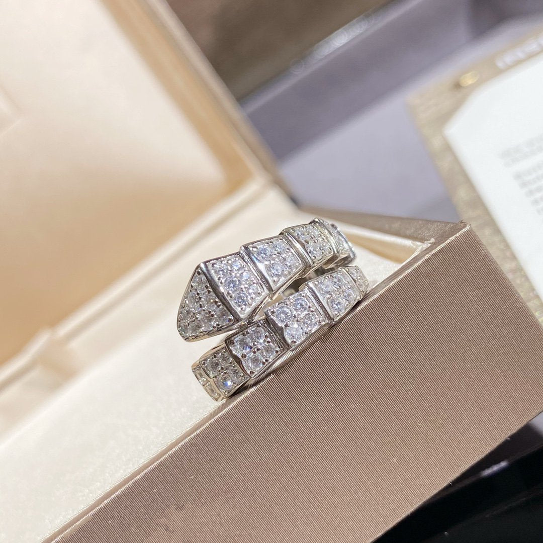 [Clover Jewelery]SERPENTI RING SILVER DIAMOND PAVED