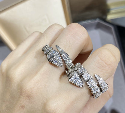 [Clover Jewelery]SERPENTI LARGE RING SILVER DIAMOND PAVED