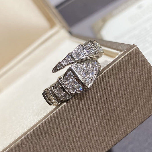 [Clover Jewelery]SERPENTI LARGE RING SILVER DIAMOND PAVED