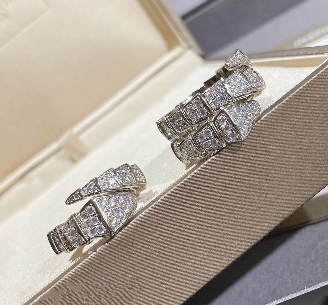 [Clover Jewelery]SERPENTI LARGE RING SILVER DIAMOND PAVED