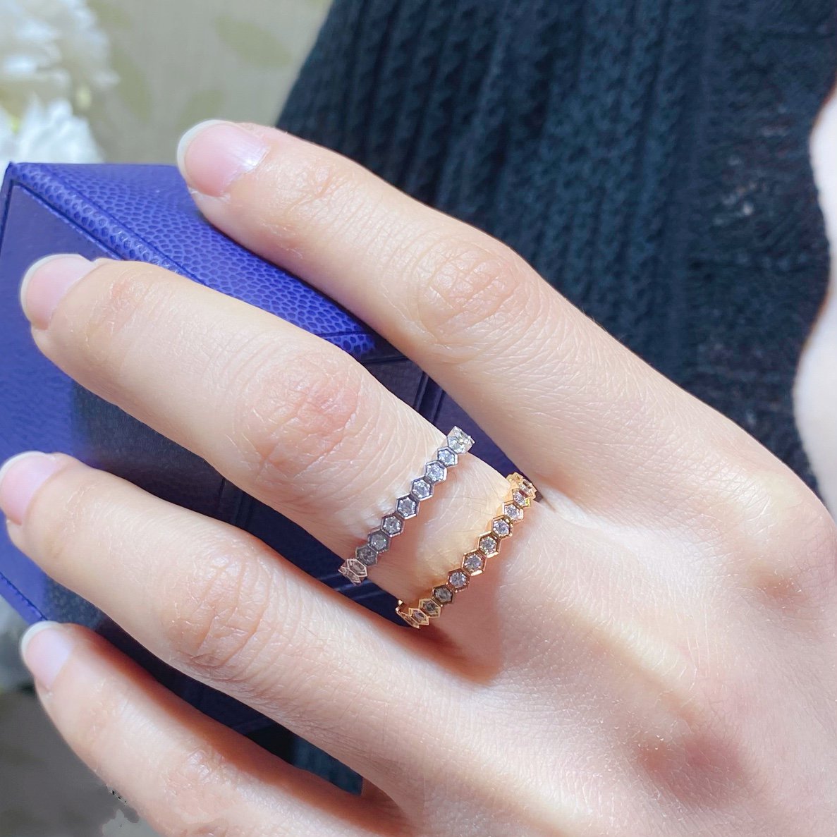 [Clover Jewelery]BEE LOVE DIAMOND PAVED SMALL RING
