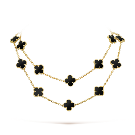 [Clover Jewelery]CLOVER 20 MOTIFS ONYX NECKLACE