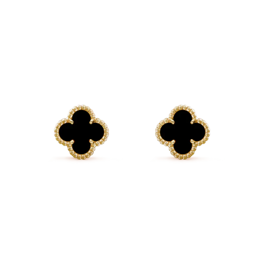 [Clover Jewelery]CLOVER MINI 9.5MM BLACK MOP EARRINGS