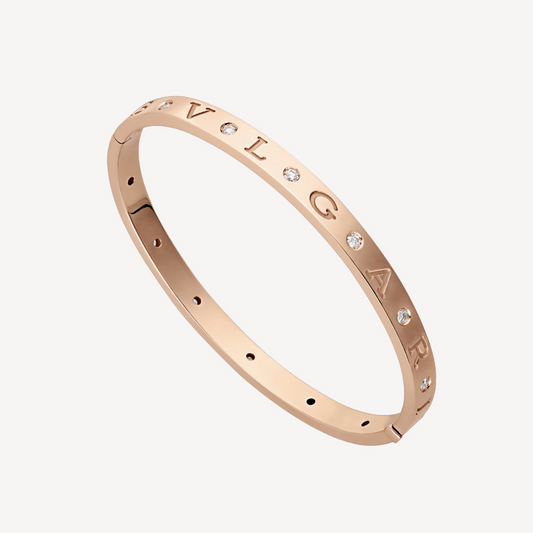 [Clover Jewelery]ZERO 1 PINK GOLD 12 DIAMONDS BRACELET