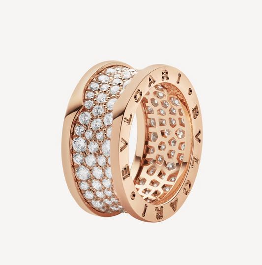 [Clover Jewelery]ZERO 1 WITH PAVED DIAMONDS ON THE SPIRAL RING