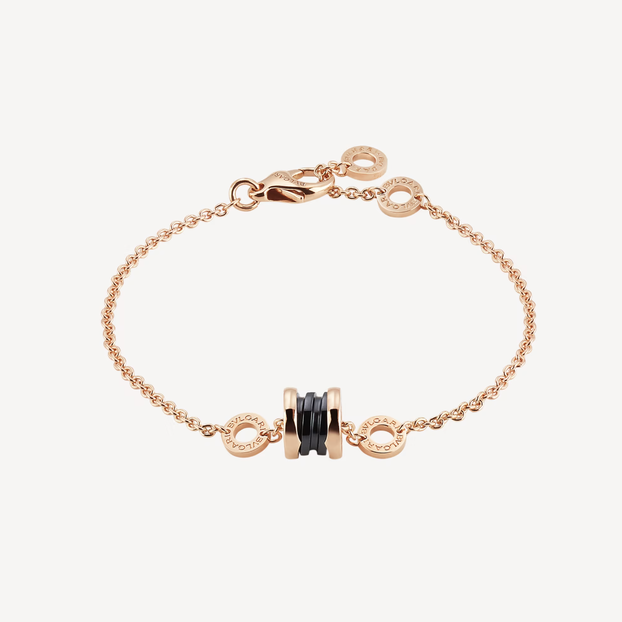 [Clover Jewelery]ZERO 1 SOFT PINK GOLD AND BLACK CERAMIC BRACELET