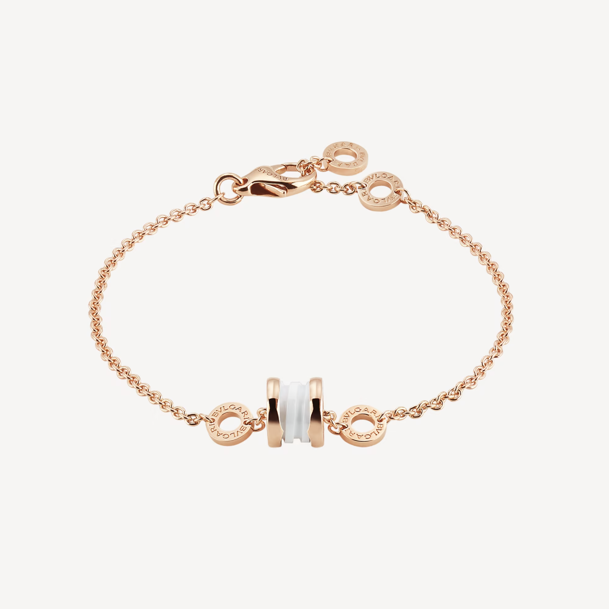 [Clover Jewelery]ZERO 1 SOFT PINK GOLD AND WHITE CERAMIC BRACELET