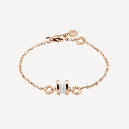 [Clover Jewelery]ZERO 1 SOFT PINK GOLD AND WHITE CERAMIC BRACELET