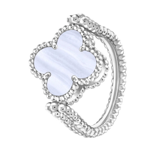 [Clover Jewelery]CLOVER RIVERSIBLE PURPLE CHALCEDONY RING