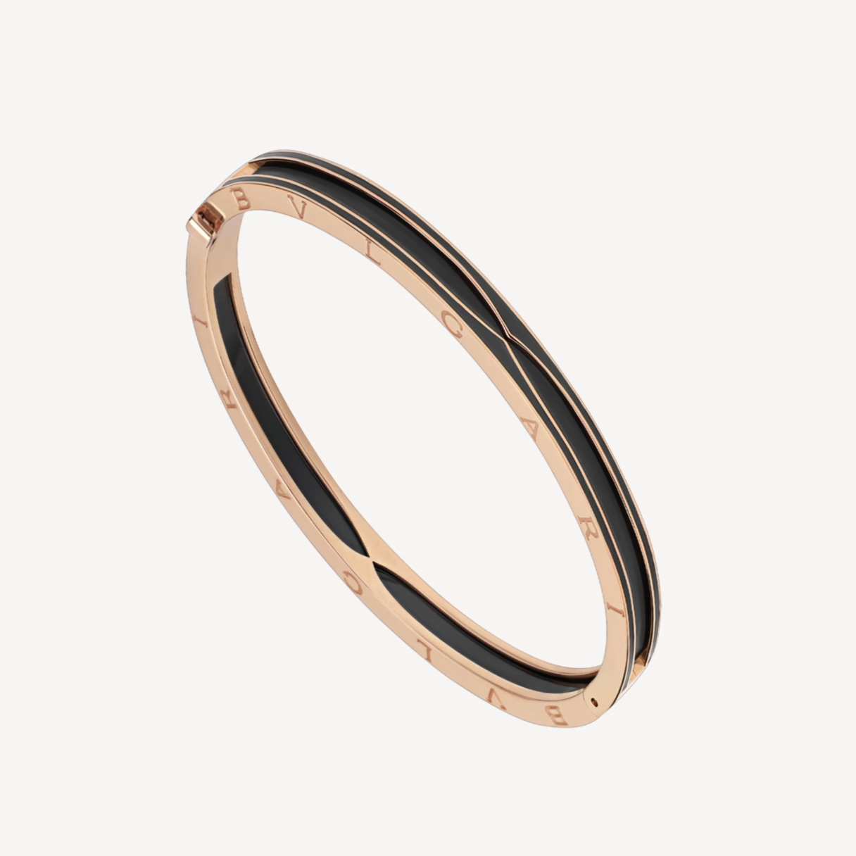 [Clover Jewelery]ZERO 1 PINK GOLD WITH MATTE BLACK CERAMIC BRACELET