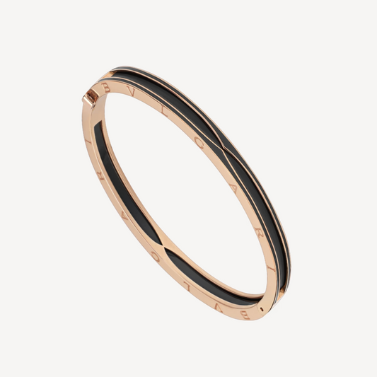 [Clover Jewelery]ZERO 1 PINK GOLD WITH MATTE BLACK CERAMIC BRACELET