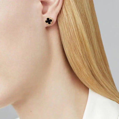 [Clover Jewelery]CLOVER MINI 9.5MM BLACK MOP EARRINGS