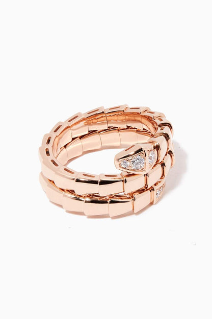 [Clover Jewelery]SERPENTS DOUBLE ROW DIAMOND RING