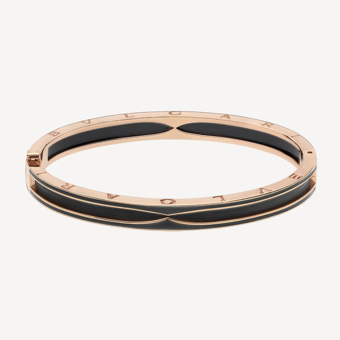 [Clover Jewelery]ZERO 1 PINK GOLD WITH MATTE BLACK CERAMIC BRACELET