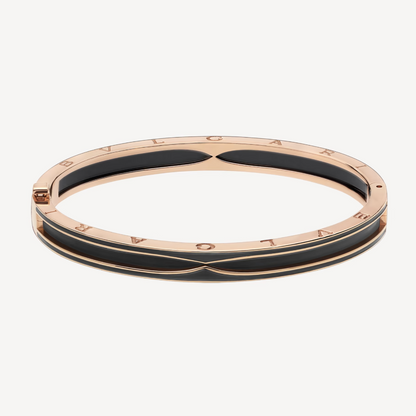 [Clover Jewelery]ZERO 1 PINK GOLD WITH MATTE BLACK CERAMIC BRACELET