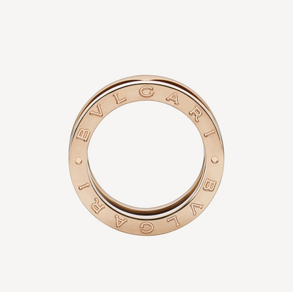 [Clover Jewelery]ZERO 1 TWO-BAND LOOPS AND BLACK CERAMIC PINK GOLD RING