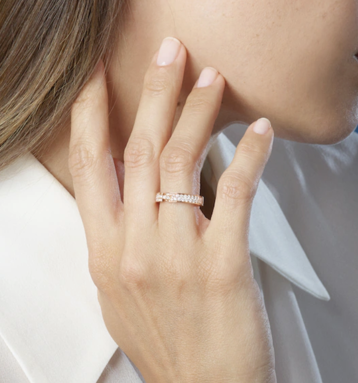 [Clover Jewelery]ALLIANCE LIENS VIDENCE PAVED DIAMOND 4MM RING