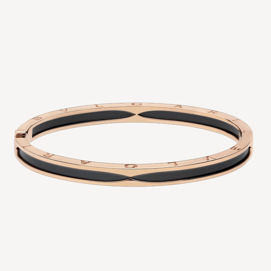 [Clover Jewelery]ZERO 1 PINK GOLD WITH BLACK CERAMIC BRACELET