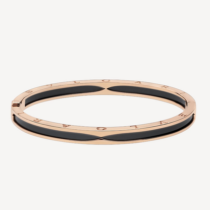 [Clover Jewelery]ZERO 1 PINK GOLD WITH BLACK CERAMIC BRACELET