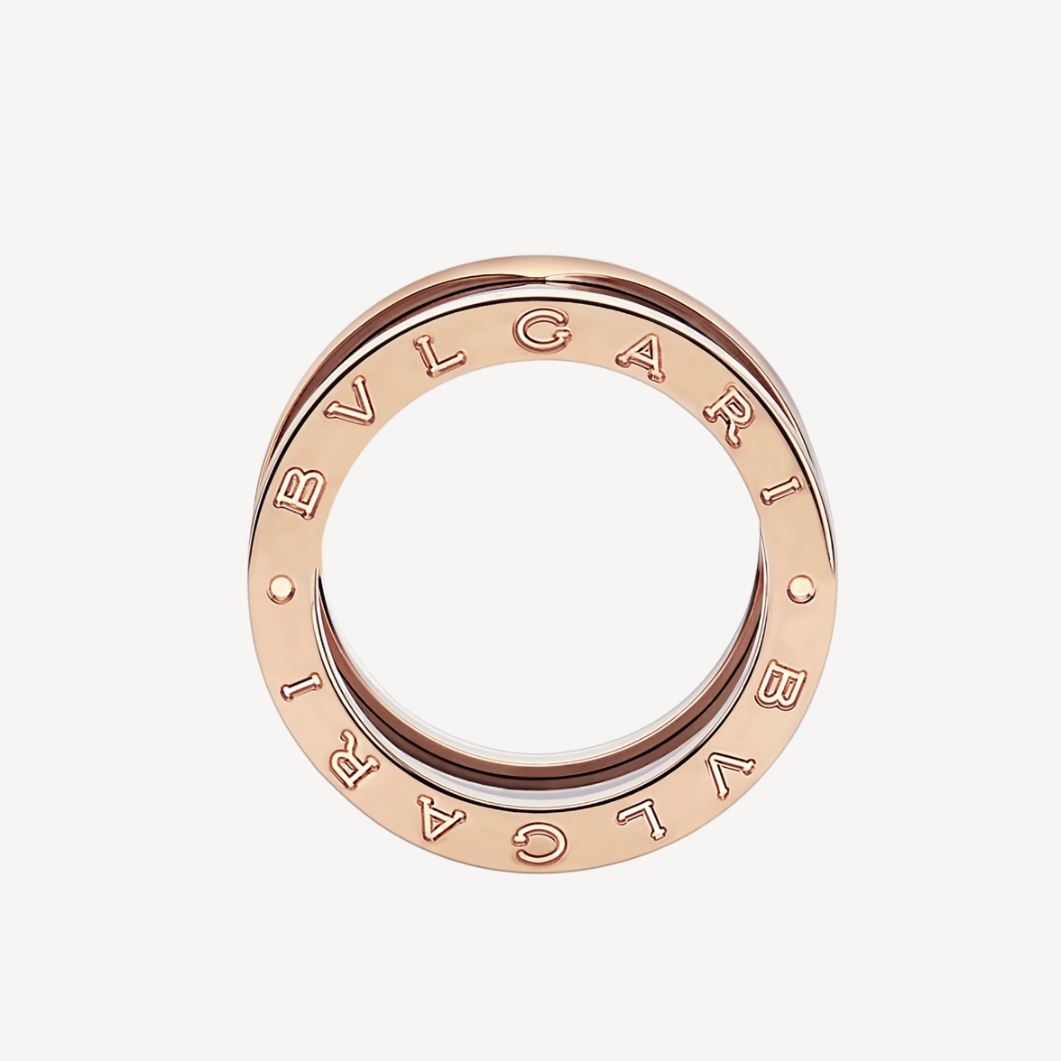 [Clover Jewelery]ZERO 1 FOUR-BAND LOOPS AND BLACK CERAMIC SPIRAL PINK GOLD RING