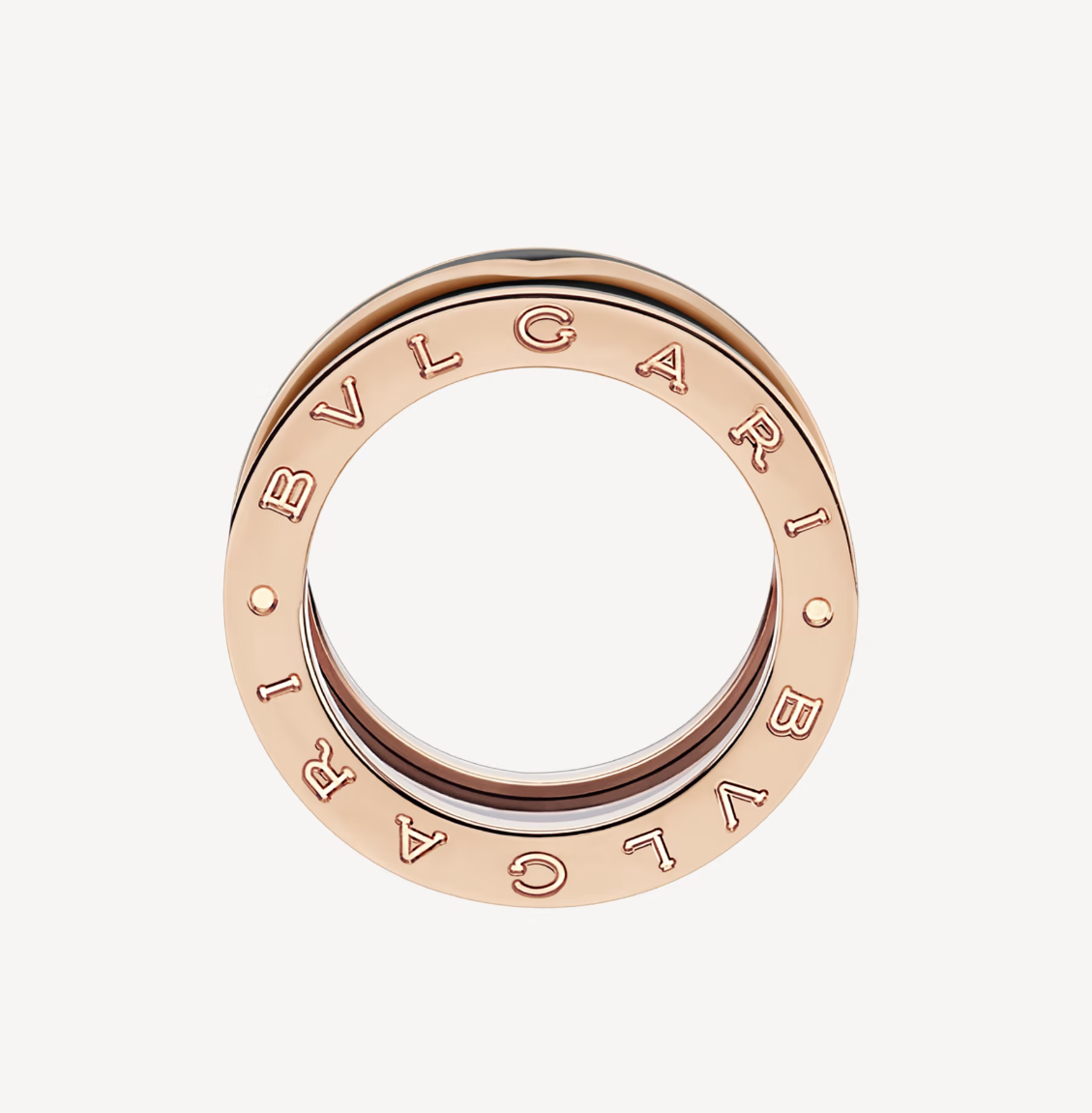 [Clover Jewelery]ZERO 1 TWO-BAND WITH MATTE BLACK CERAMIC PINK GOLD RING