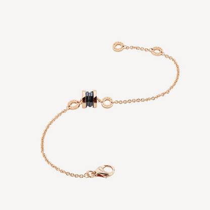 [Clover Jewelery]ZERO 1 SOFT PINK GOLD AND BLACK CERAMIC BRACELET