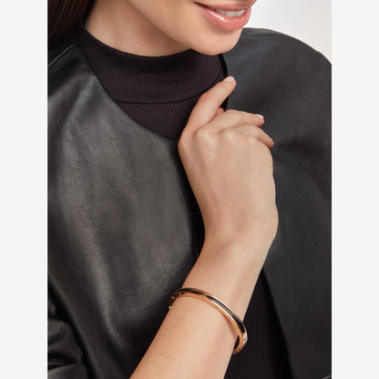 [Clover Jewelery]ZERO 1 PINK GOLD WITH BLACK CERAMIC BRACELET