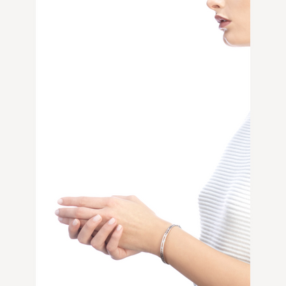 [Clover Jewelery]ZERO 1 SPIRAL LOGO SILVER BRACELET