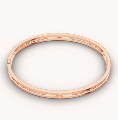 [Clover Jewelery]ZERO 1 SPIRAL LOGO PINK GOLD BRACELET